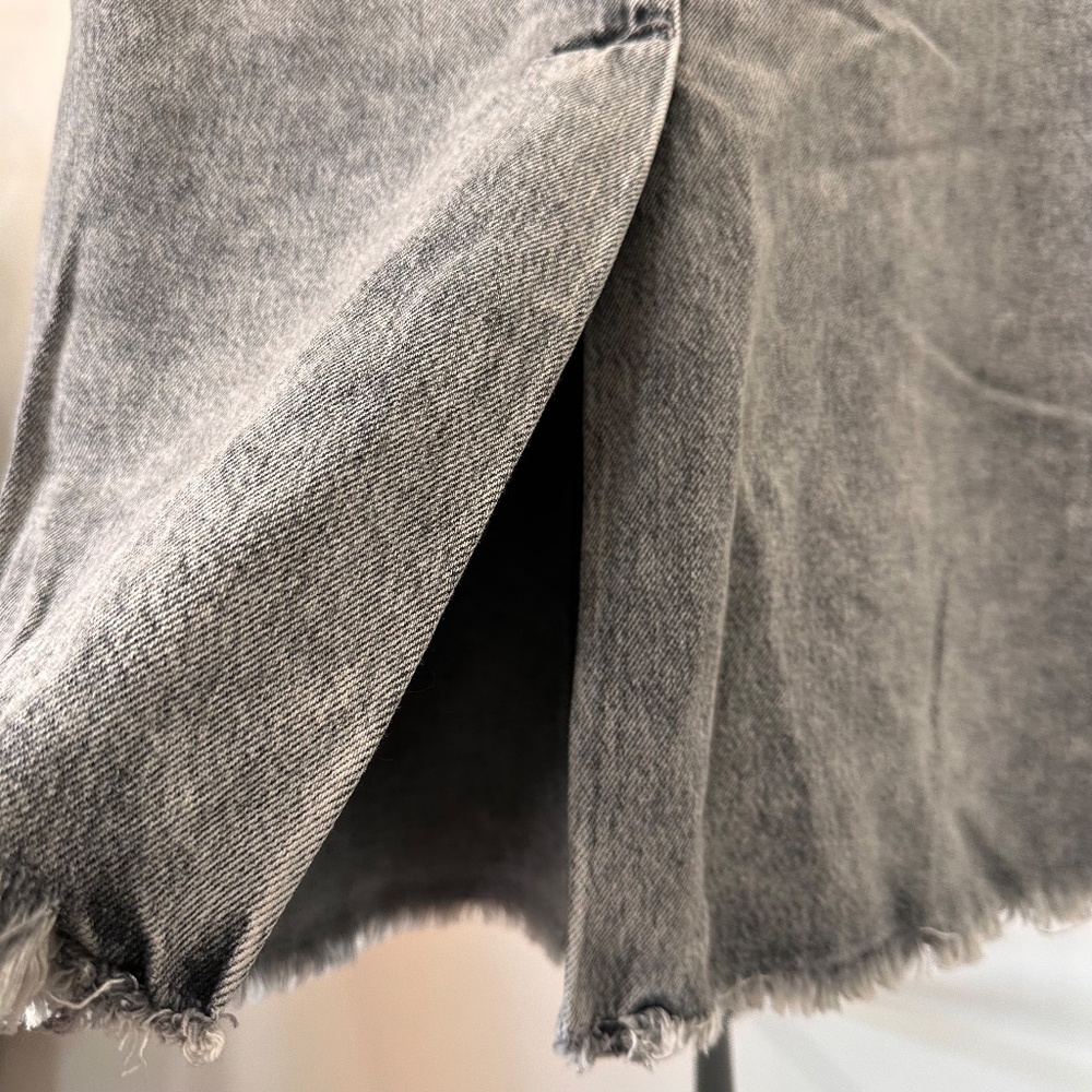 WE THE FREE GRAY WASH MIDI DENIM SKIRT - Picture 5 of 9